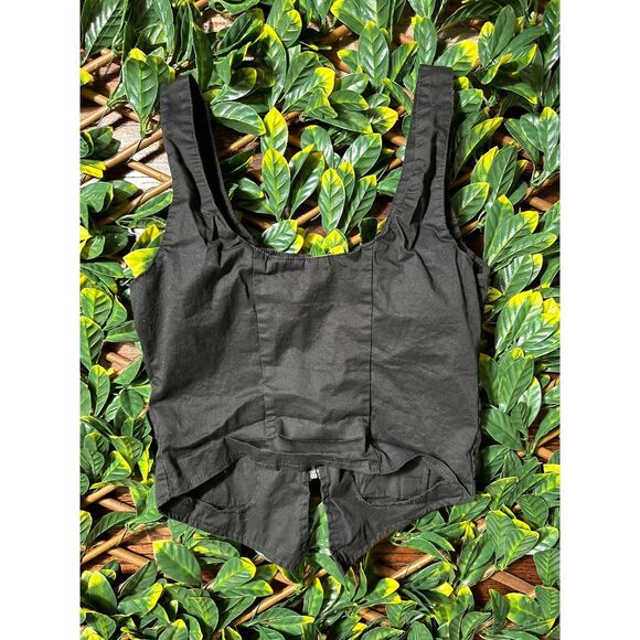 y2k Spoon Jeans Blue Zip Up Corset Crop Top Size Small - Picture 2 of 5